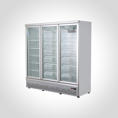 Refrigerador de bebidas com porta de vidro arrefecida a duas temperaturas e aço de pintura