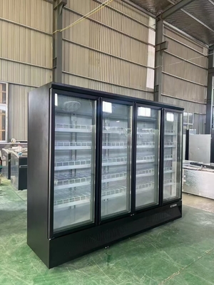 Frigorífico de bebidas do supermercado OEM com resfriamento multiclimático e porta de vidro branca