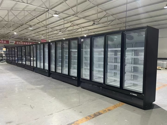 Frigorífico de bebidas do supermercado OEM com resfriamento multiclimático e porta de vidro branca