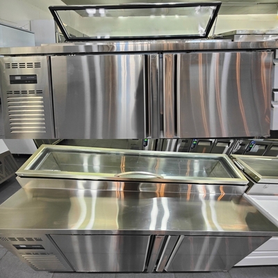 Tabela de refrigeração e conservação de frescura de aço inoxidável 304/201 para frigoríficos de balcão