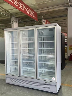 Refrigerador de bebidas com porta de vidro arrefecida a duas temperaturas e aço de pintura