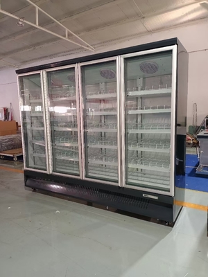 Refrigerador de bebidas com porta de vidro arrefecida a duas temperaturas e aço de pintura