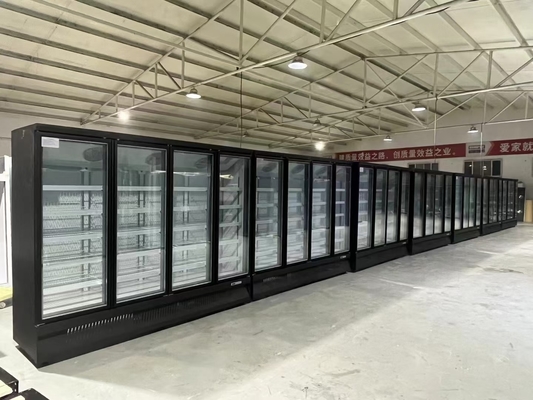 Refrigerador de bebidas com porta de vidro arrefecida a duas temperaturas e aço de pintura