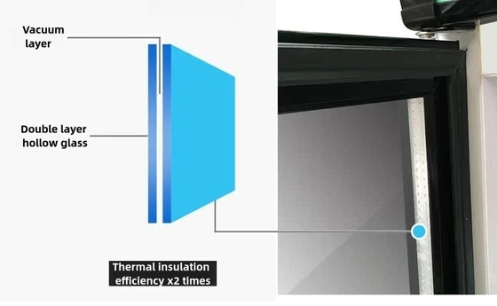 Vitrine de refrigerador de refrigerador de bebidas vertical com termostato digital