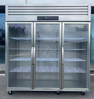 Armários de refrigeração de cozinha comercial com congelador de geladeira de 3 portas
