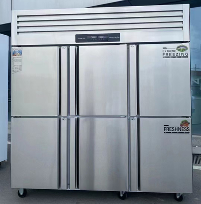 Congelador vertical comercial para refrigeração de cozinha de aço inoxidável de grande capacidade