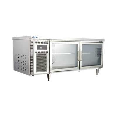 Multiclimático 380L Subcontratador congelador geladeira porta de vidro bancada de trabalho Prep Refrigerador de mesa