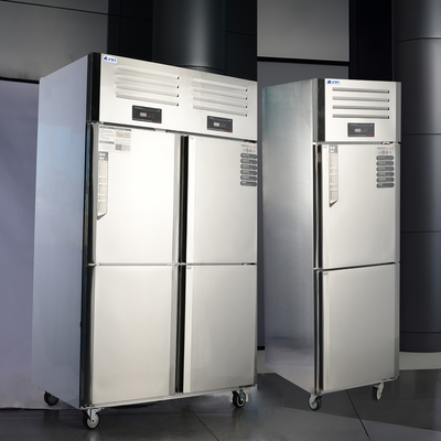 Refrigerador vertical Refrigerador congelador Dimensões personalizadas e R600a/R290a Refrigerante