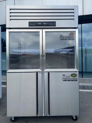 Refrigerador vertical Refrigerador congelador Dimensões personalizadas e R600a/R290a Refrigerante