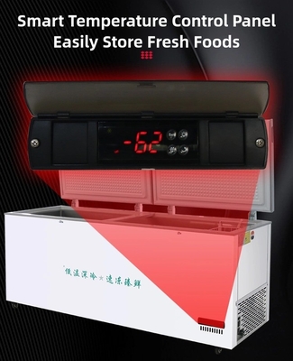 8.5-10cm camada de espuma congelador de caixa ultra-baixo para armazenamento de frutos do mar de grande capacidade -60°C