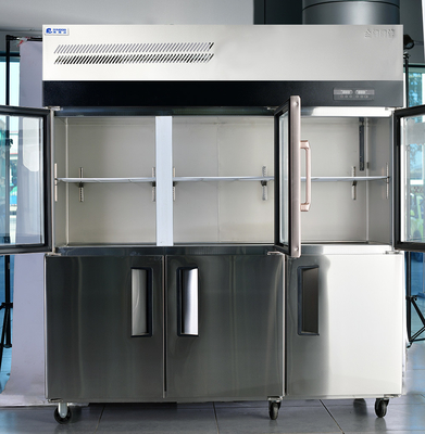 Frigorífico vertical comercial de seis portas com suporte OEM/ODM