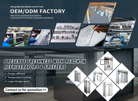 Frigorífico vertical comercial de seis portas com suporte OEM/ODM
