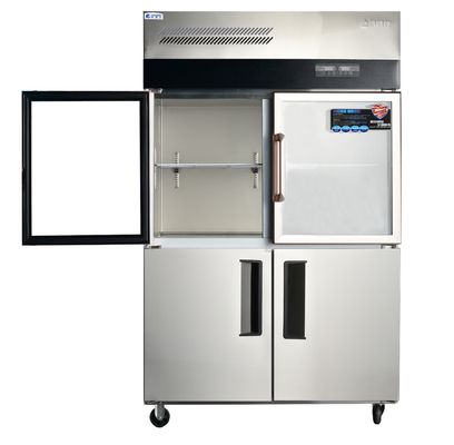 Frigorífico comercial de suporte vertical congelador -6 -15C Frigorífico de cozinha de aço inoxidável