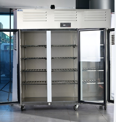 Refrigerador comercial de aço inoxidável de 3 portas para armazenamento de cozinha totalmente refrigerado