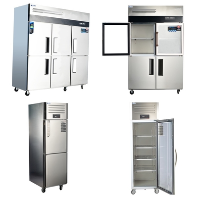 Refrigerador comercial de aço inoxidável de 3 portas para armazenamento de cozinha totalmente refrigerado