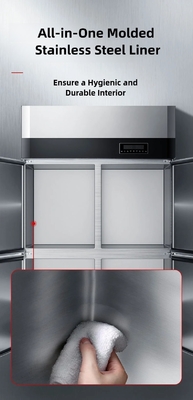 Frigorífico vertical de cozinha comercial de aço inoxidável com espessura de camada de espuma de 5 cm