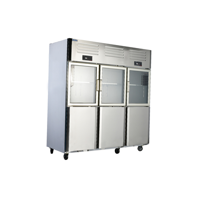 Frigorífico vertical de cozinha comercial de aço inoxidável com espessura de camada de espuma de 5 cm
