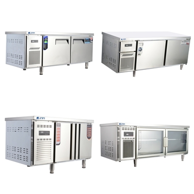 Refrigeradores de cozinha de aço inoxidável sob frigorífico com arrefecimento e 2 portas